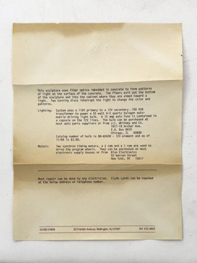 Clyde Lynds - Illuminated Sculpture