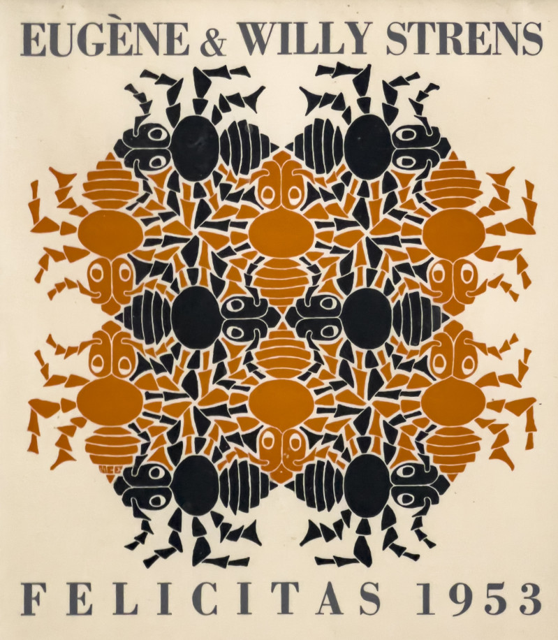 M.C. Escher - Earth (Ants in the Dark Blue and Orange)
