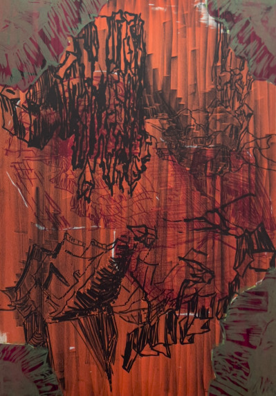 Image for Lot Per Kirkeby - Untitled (Composition in Red)