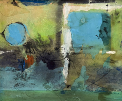 Image for Lot Cui Sichel - Untitled (Composition in Blue and Green)