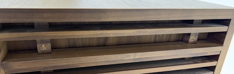 Folks Slatted Wood Cabinet and Credenza