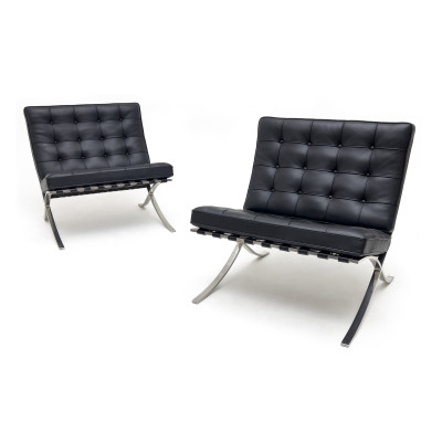 Image for Lot Ludwig Mies van der Rohe - Barcelona Chairs, Pair