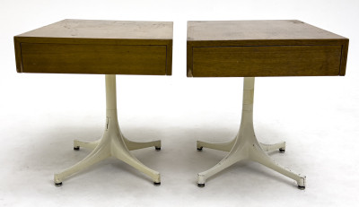George Nelson - Pedestal End Tables, Pair