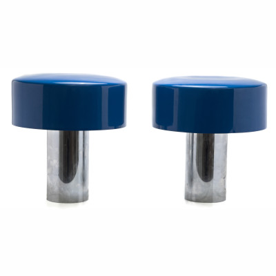 Image for Lot Giuseppe Ostuni - Ostuni O-Luce Enamel Shade Table Lamps, Pair