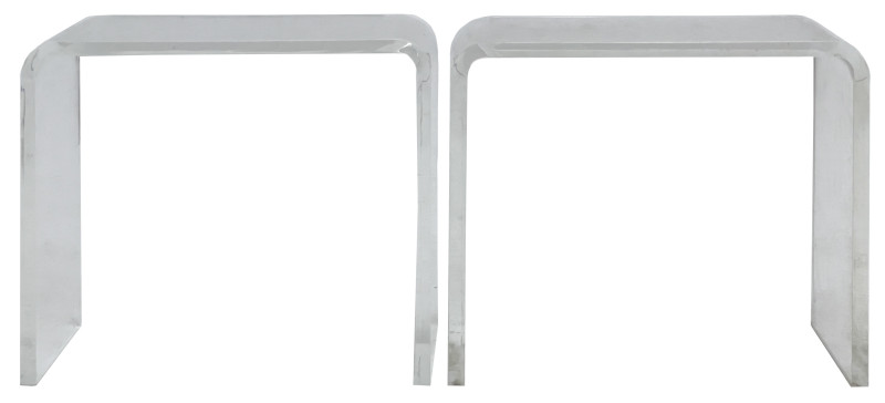 Lucite Waterfall Tables, Pair