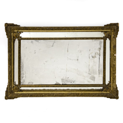 Image for Lot Low Relief Gilt Overmantle Mirror