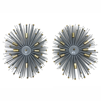 Image for Lot Sunburst Sconces, Pair