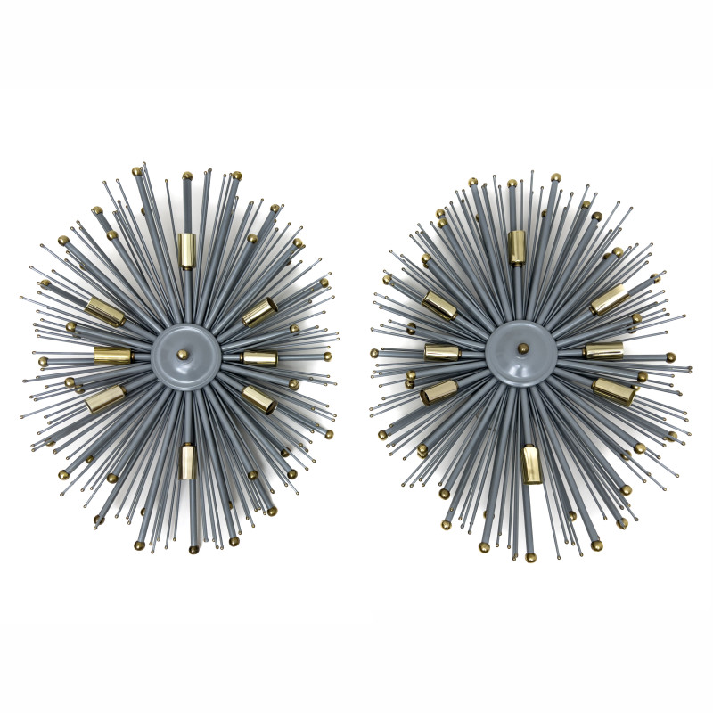 Sunburst Sconces, Pair