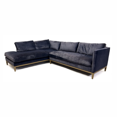 Image for Lot Lee Industries - Blue Sectional L-shaped Sofa