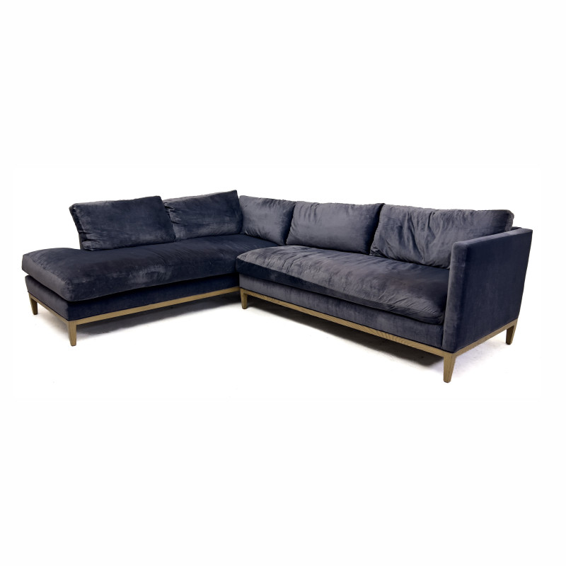 Lee Industries - Blue Sectional L-shaped Sofa