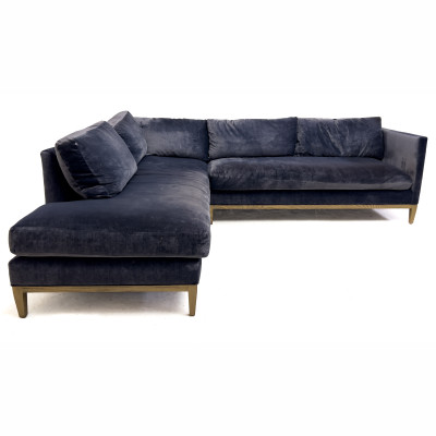 Lee Industries - Blue Sectional L-shaped Sofa