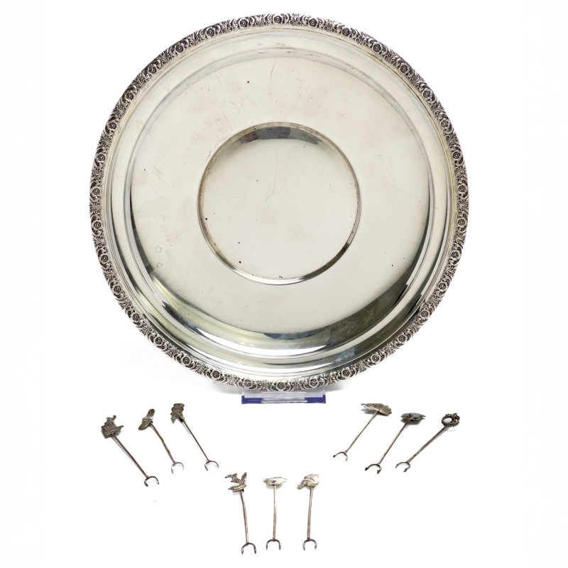 Sterling Plate and Cocktail Picks