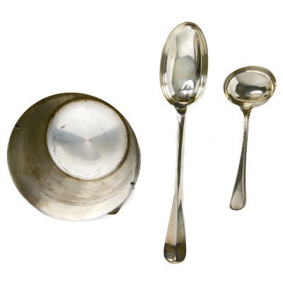 Tiffany &amp; Co. and Others - Silverplate Ice Bucket and Serving Spoons