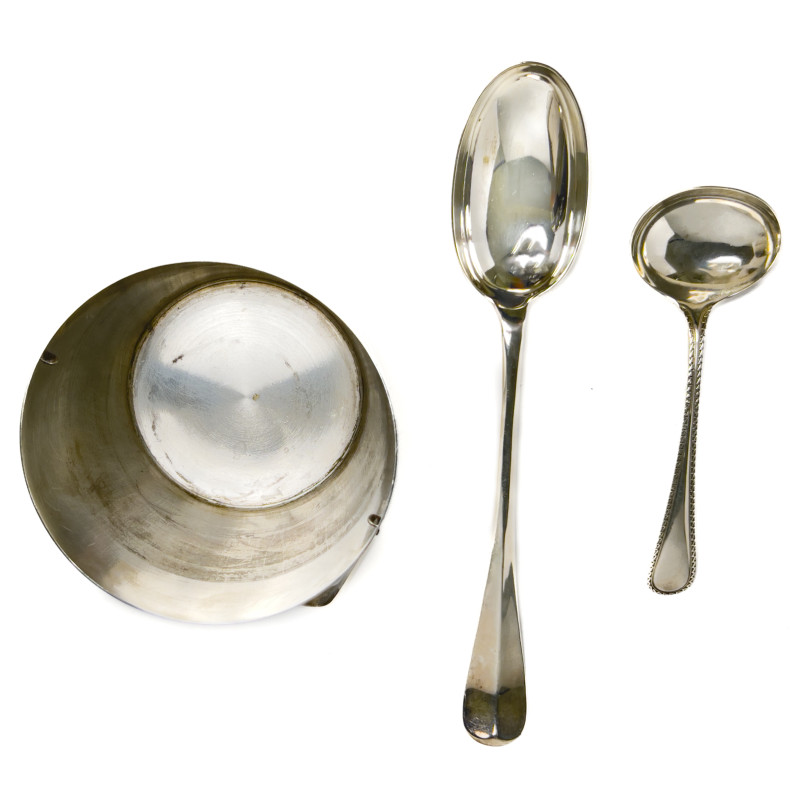 Tiffany &amp; Co. and Others - Silverplate Ice Bucket and Serving Spoons