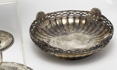 Sterling Silver Dishes and Candlesticks, Group of 6