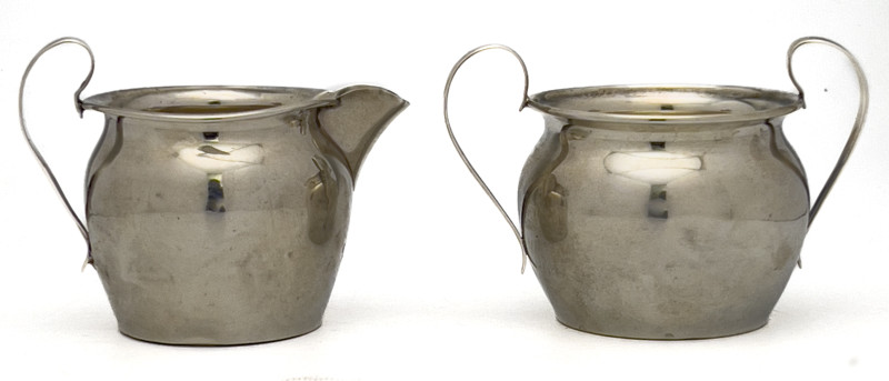 Sterling Silver Tray, Creamer, and Sugar