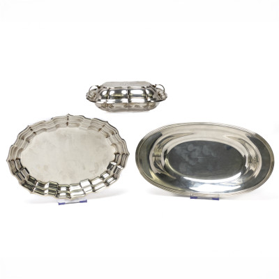 Image for Lot Reed & Barton, Frank Smith, and Frank Whitney - Sterling Silver Trays and Covered Dish