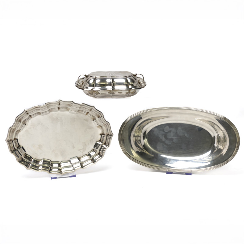 Reed &amp; Barton, Frank Smith, and Frank Whitney - Sterling Silver Trays and Covered Dish