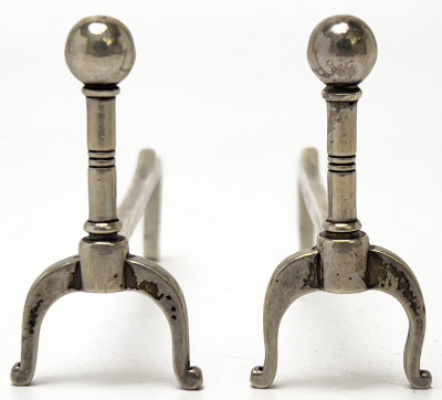 Cartier and Others - Sterling and Coin Silver Spoons, Pitcher, and Andirons