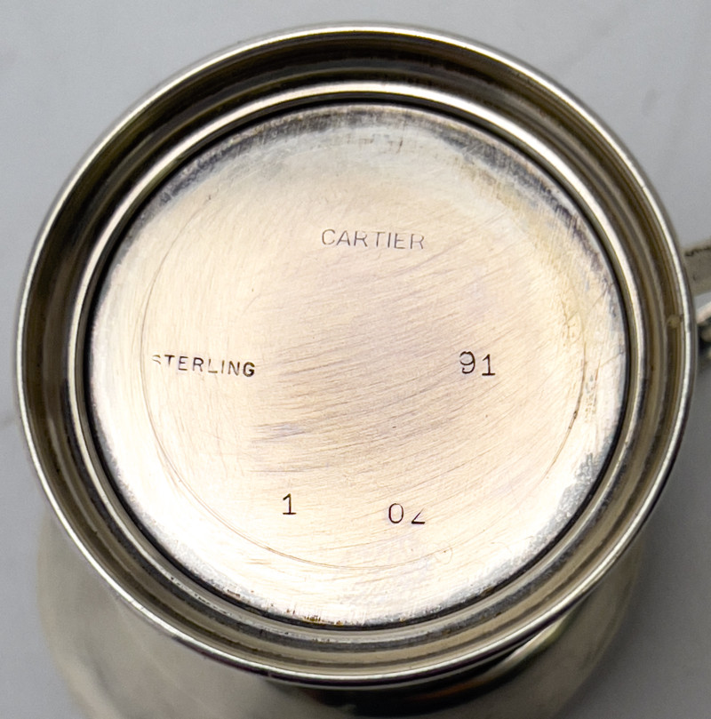 Cartier and Others - Sterling and Coin Silver Spoons, Pitcher, and Andirons