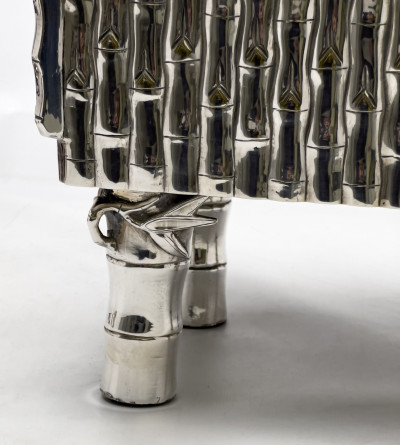 Japonisme Silverplate Faux Bamboo Censer