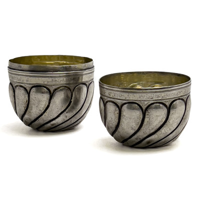 German Silver Repousse Double Cup