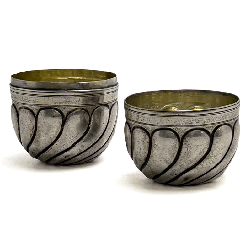 German Silver Repousse Double Cup