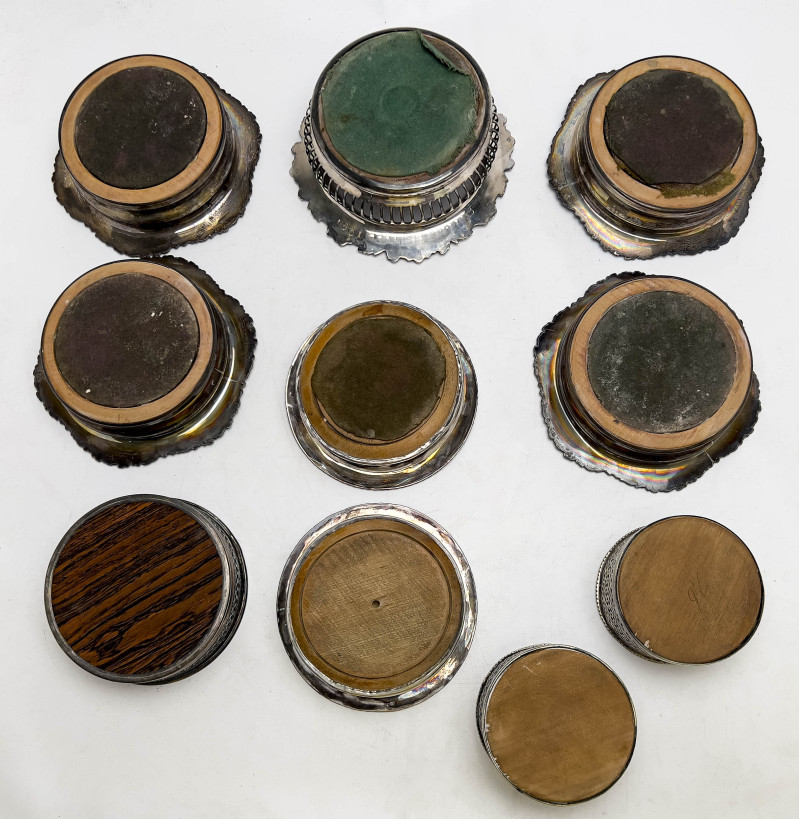 Silverplate Wine Coasters, Group of 10