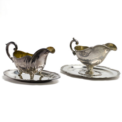 Image for Lot Continental Silver Gravy Boats, Group of 2