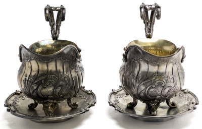 Continental Silver Gravy Boats, Pair