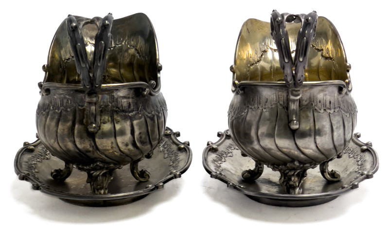 Continental Silver Gravy Boats, Pair
