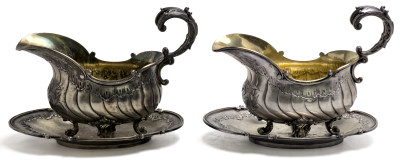 Continental Silver Gravy Boats, Pair
