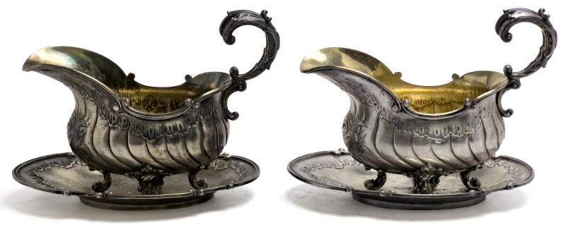 Continental Silver Gravy Boats, Pair