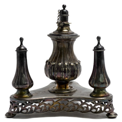 Image for Lot Tiffany & Co. - Silverplate Table Cigar Lighter