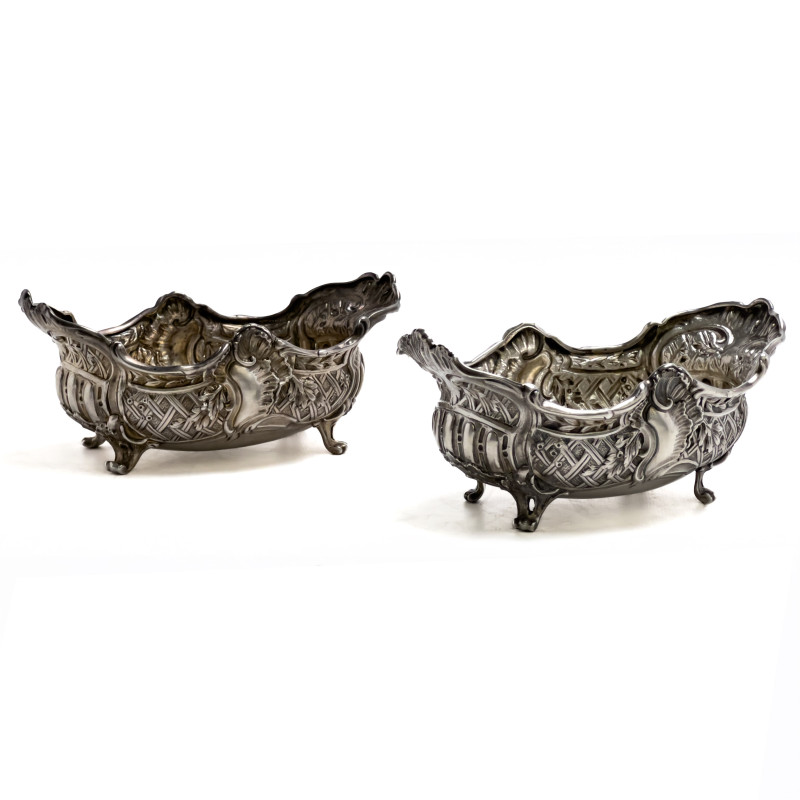 Two Continental Silver Victorian Small Repoussé Dishes