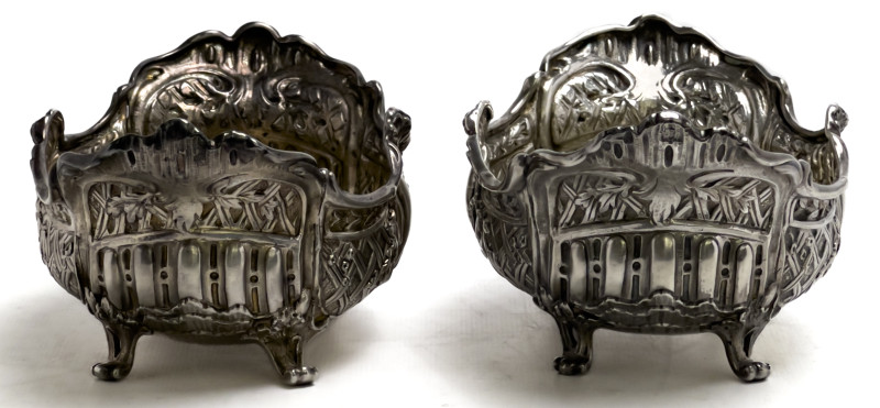 Two Continental Silver Victorian Small Repoussé Dishes