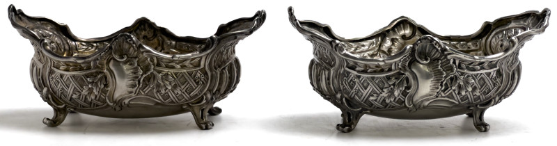 Two Continental Silver Victorian Small Repoussé Dishes