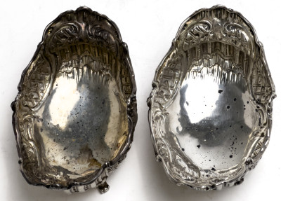 Two Continental Silver Victorian Small Repoussé Dishes