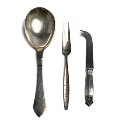 Image for Lot Georg Jensen - Sterling Silver Service Pieces, Group of 3