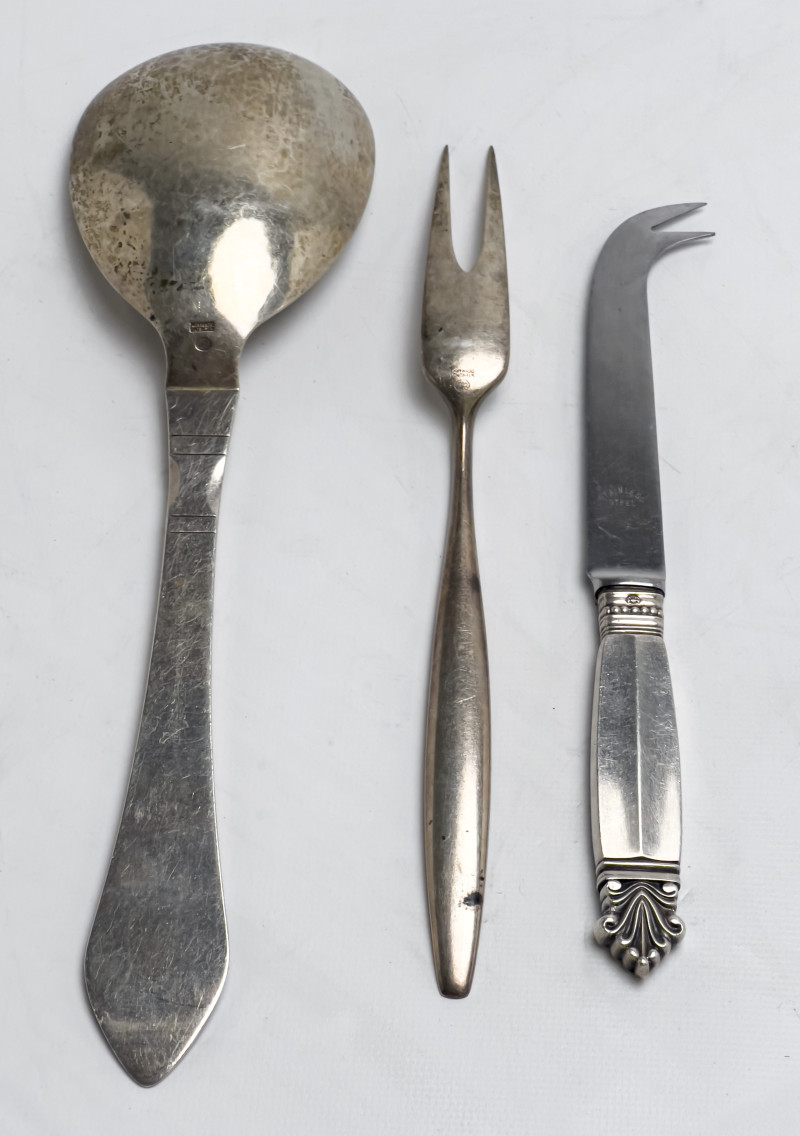 Georg Jensen - Sterling Silver Service Pieces, Group of 3