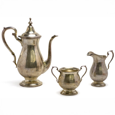 Image for Lot Fisher Silversmiths - Sterling Silver Tea Service, Group of 3