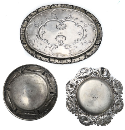 Silver Dishes and Baskets, Group of 6