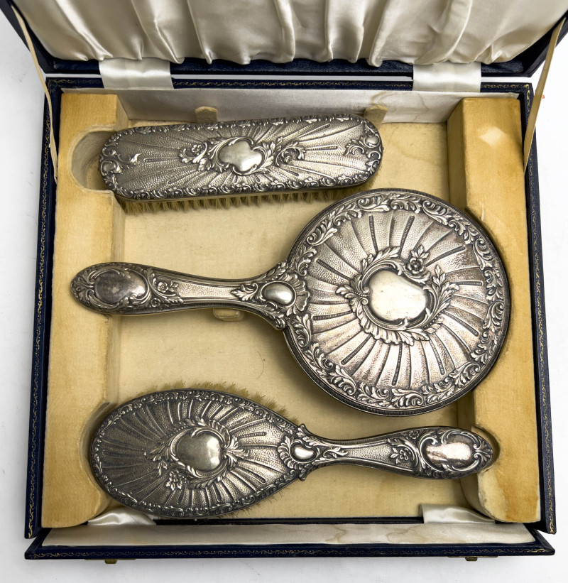 Art Nouveau Silver Vanity Accessories, Group of 5