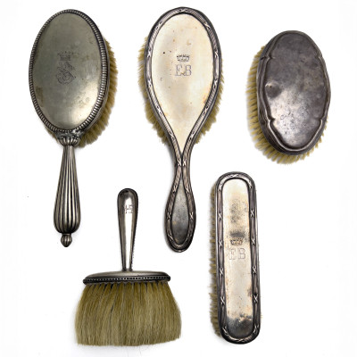 Image for Lot Continental Silver Brushes, Group of 5