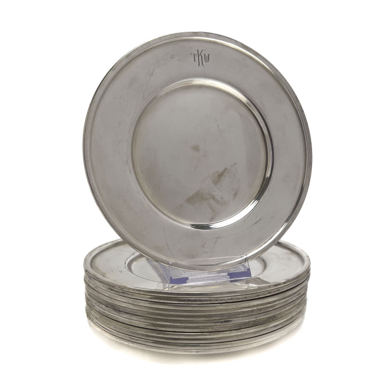 Sterling Silver Plates, Group of 12