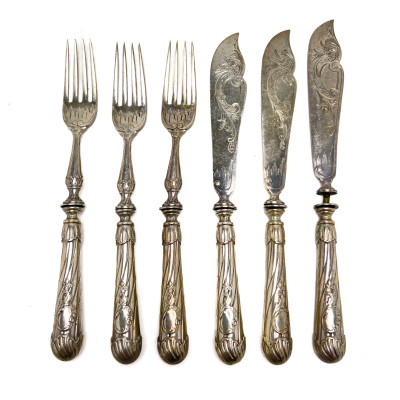 Image for Lot Eugen Marcus - Art Nouveau Silver Flatware