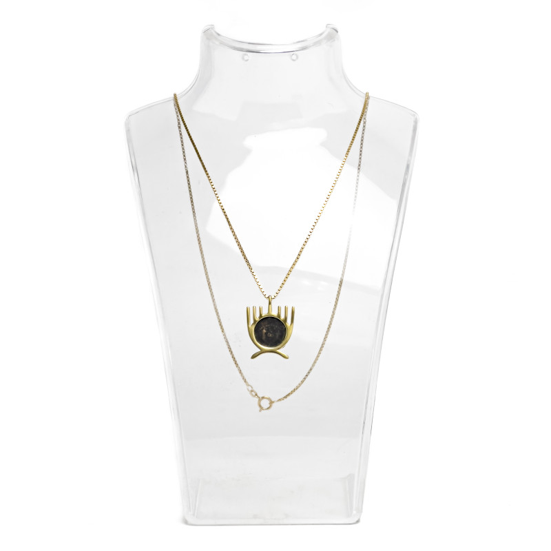 14K Gold Menorah Pendant Set with Coin