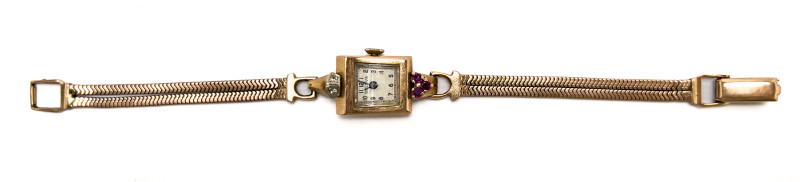 Bulova - Gold Ladies Watch with Rubies and Diamonds