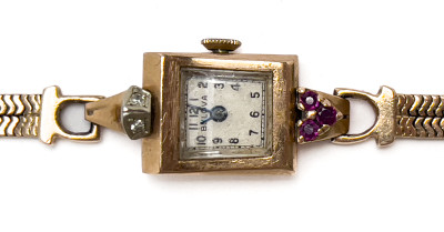 Bulova - Gold Ladies Watch with Rubies and Diamonds