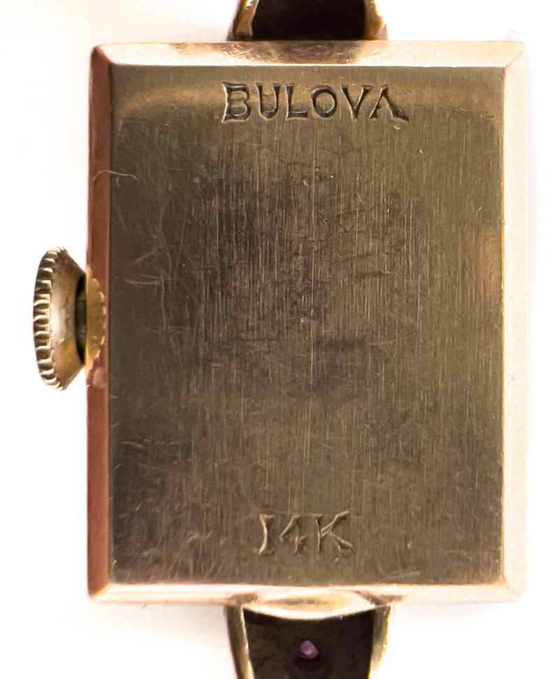 Bulova - Gold Ladies Watch with Rubies and Diamonds
